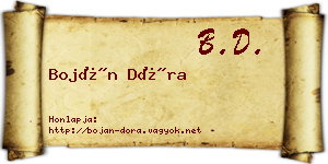 Boján Dóra névjegykártya